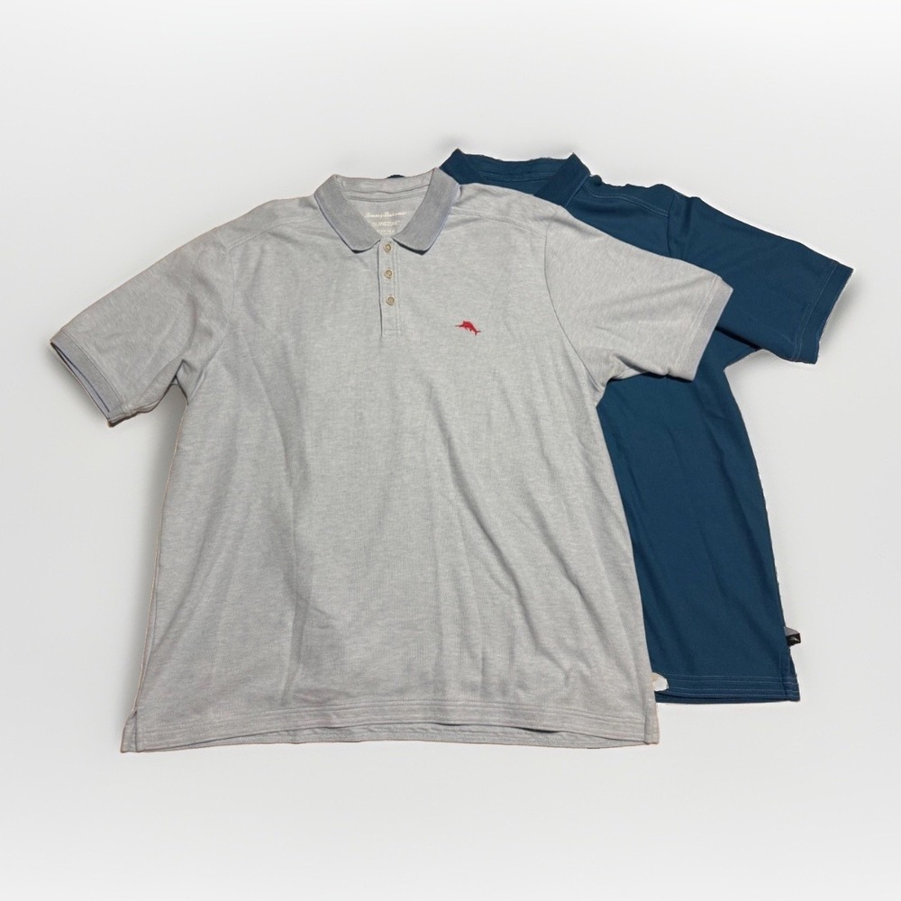 Tommy Bahama IslandZone Polo Shirt Lot Mens XL Blue Navy Set of 2